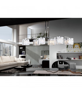 Tokio Rectangular Telescopic 6 Light G9 Line Gloss White/Polished Chrome-2