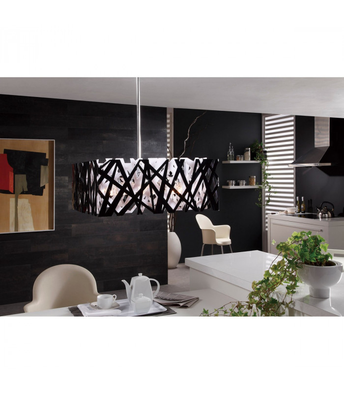 Tokio Rectangular Telescopic 6 Light G9 Line Gloss White/Polished Chrome-8