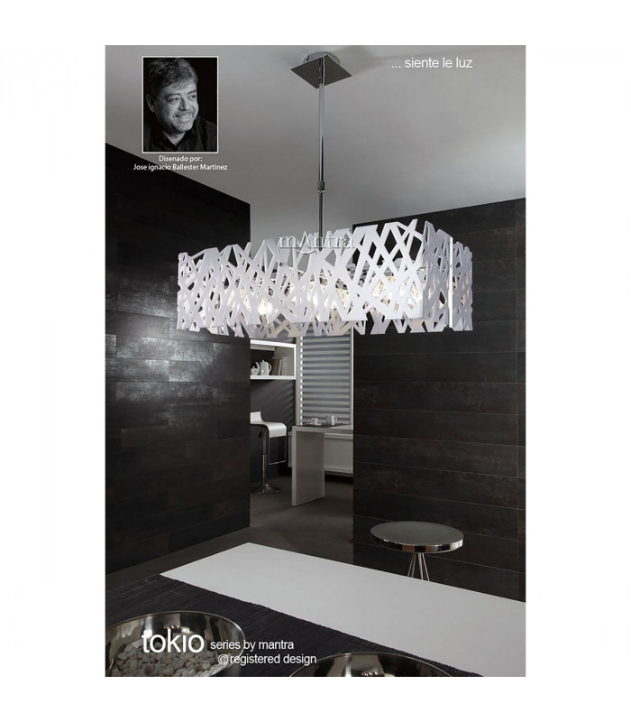 Tokio Floor Lamp 4 Light G9, Gloss Black/Polished Chrome