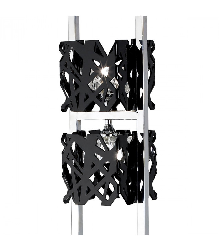 Tokio Floor Lamp 4 Light G9, Gloss Black/Polished Chrome