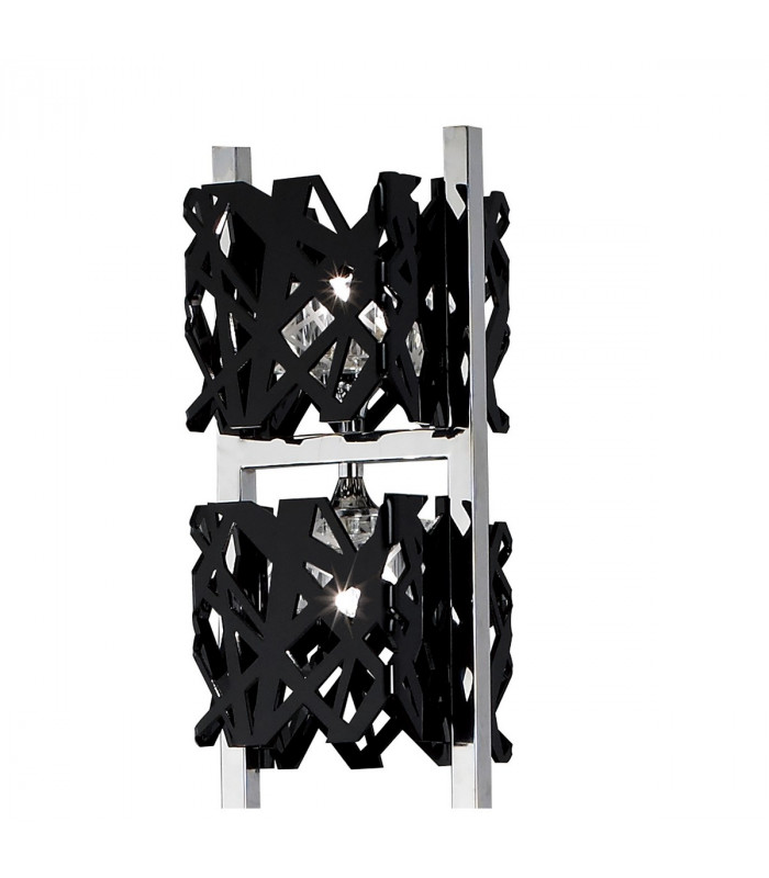 Tokio Floor Lamp 4 Light G9, Gloss Black/Polished Chrome