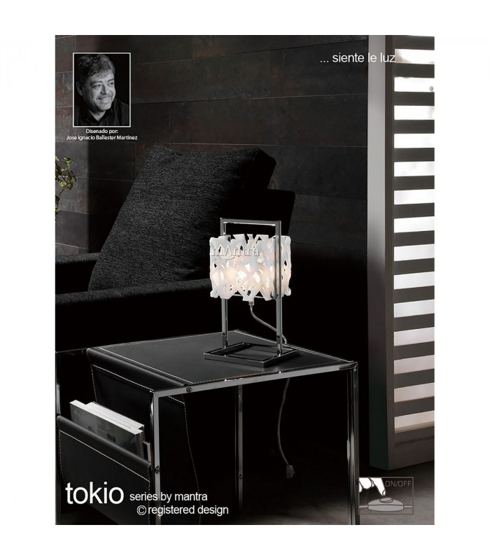 Tokio Table Lamp 1 Light G9, Gloss Black/Polished Chrome