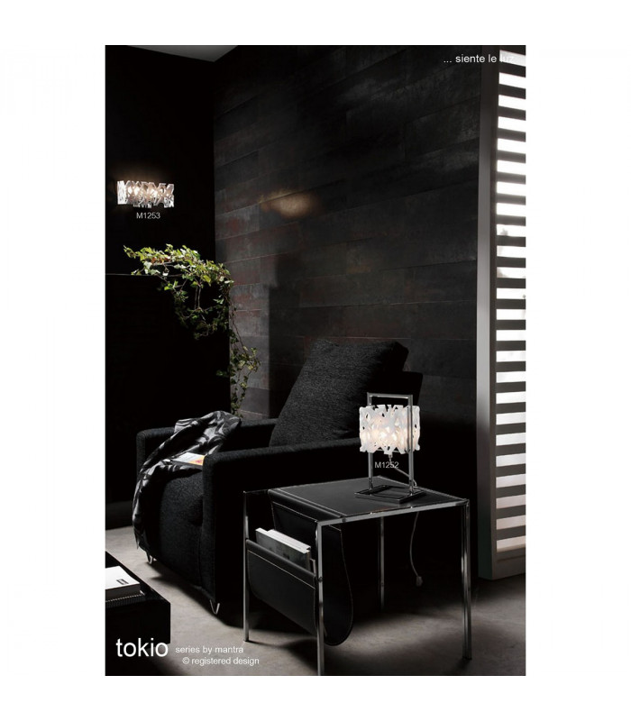 Tokio Table Lamp 1 Light G9, Gloss Black/Polished Chrome