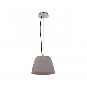 Triangle Pendant Small 1 Light E27, Cement/Polished Chrome