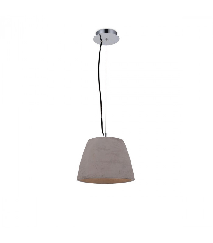 Triangle Pendant Small 1 Light E27, Cement/Polished Chrome