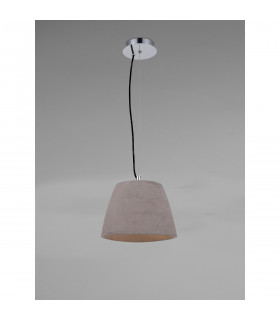 Triangle Pendant Small 1 Light E27, Cement/Polished Chrome