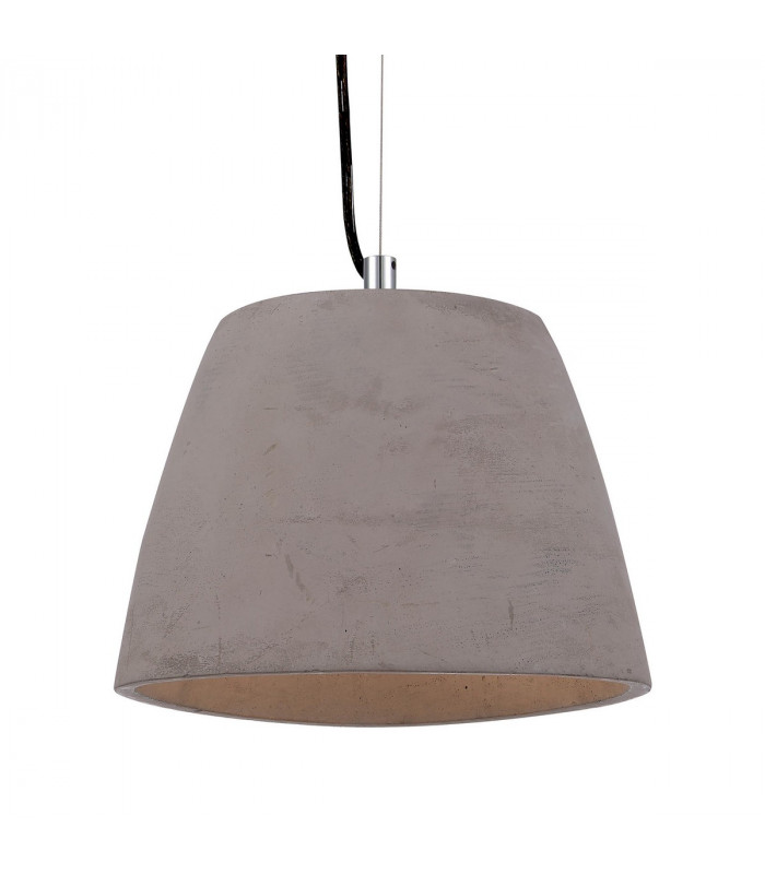 Triangle Pendant Small 1 Light E27, Cement/Polished Chrome
