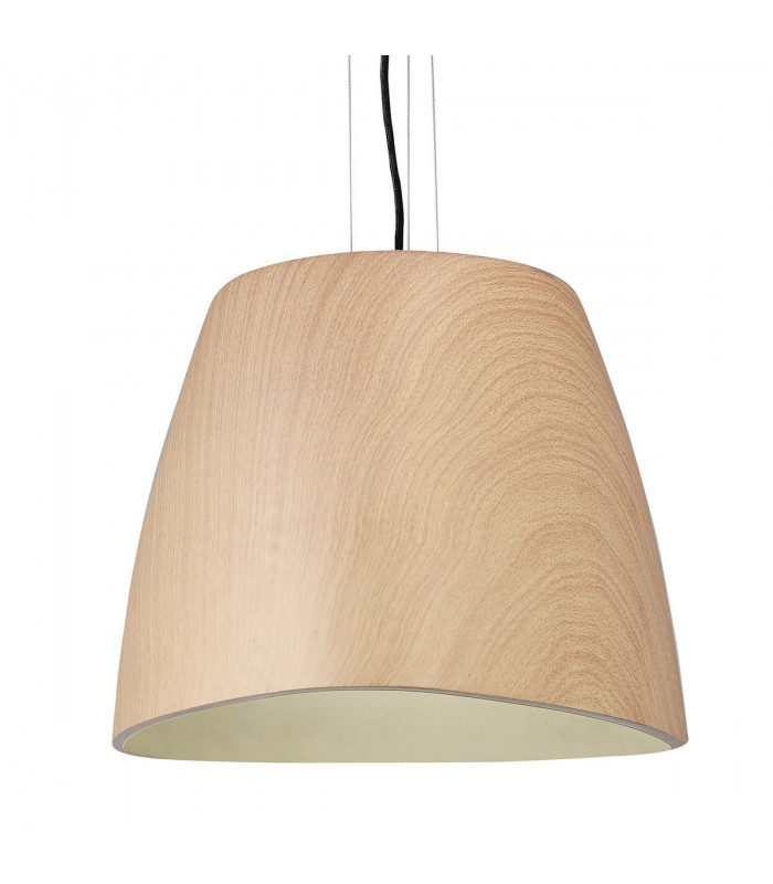 Triangle Pendant Large 1 Light E27 Beech/Polished Chrome-7