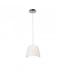 Triangle Pendant Small 1 Light E27 Gloss White/Polished Chrome-1