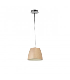 Triangle Pendant Small 1 Light E27 Beech/Polished Chrome-1