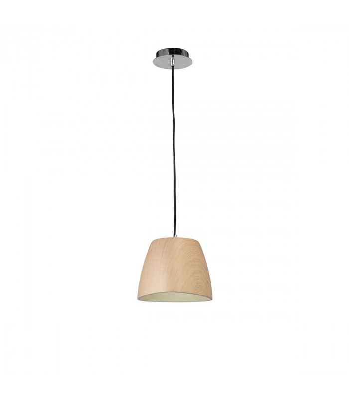 Triangle Pendant Small 1 Light E27 Beech/Polished Chrome-1