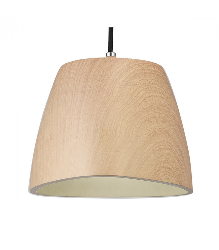 Triangle Pendant Small 1 Light E27 Beech/Polished Chrome-5