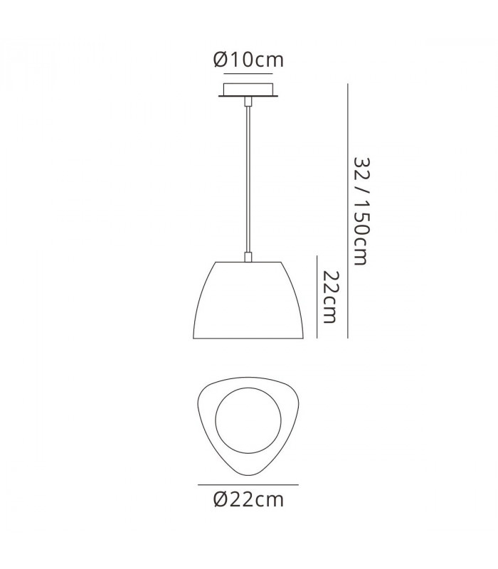 Triangle Pendant Small 1 Light E27 Beech/Polished Chrome-8