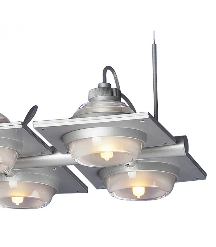 (0040 002) Ull Rectangular Pendant 6 Light G9 Silver Grey-6