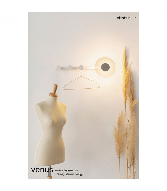 Venus Wall Lamp Coat Rack 6W LED 3000K 490lm White 3yrs Warranty-4