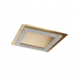 Verona Square Ceiling 4 Light 20W LED 3000K 1800lm Satin Gold/Frosted Acrylic 3yrs Warranty-1