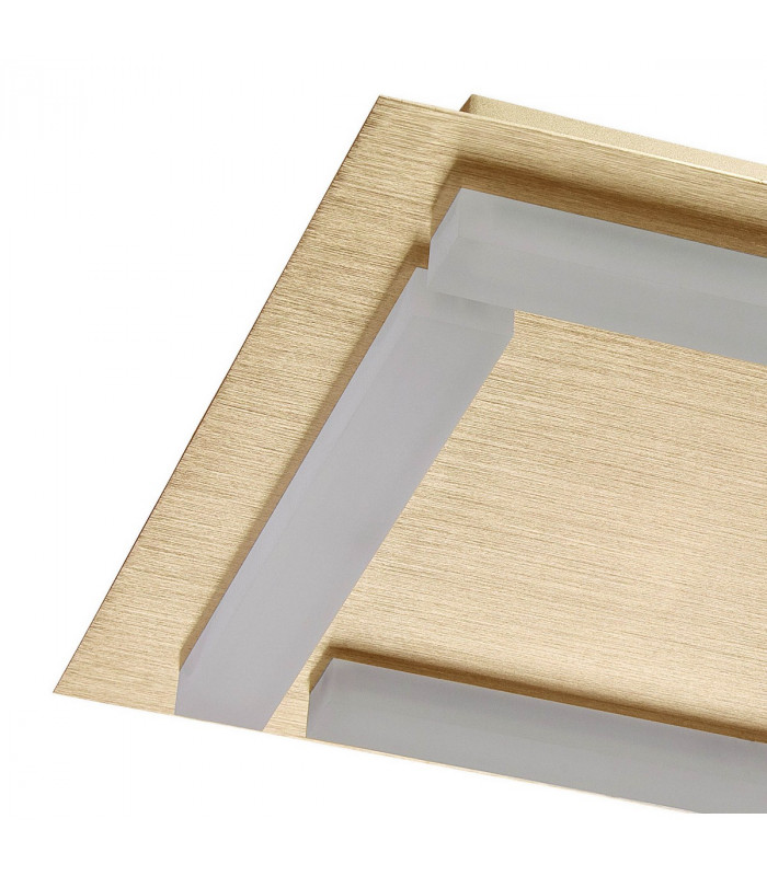 Verona Square Ceiling 4 Light 20W LED 3000K 1800lm Satin Gold/Frosted Acrylic 3yrs Warranty-3