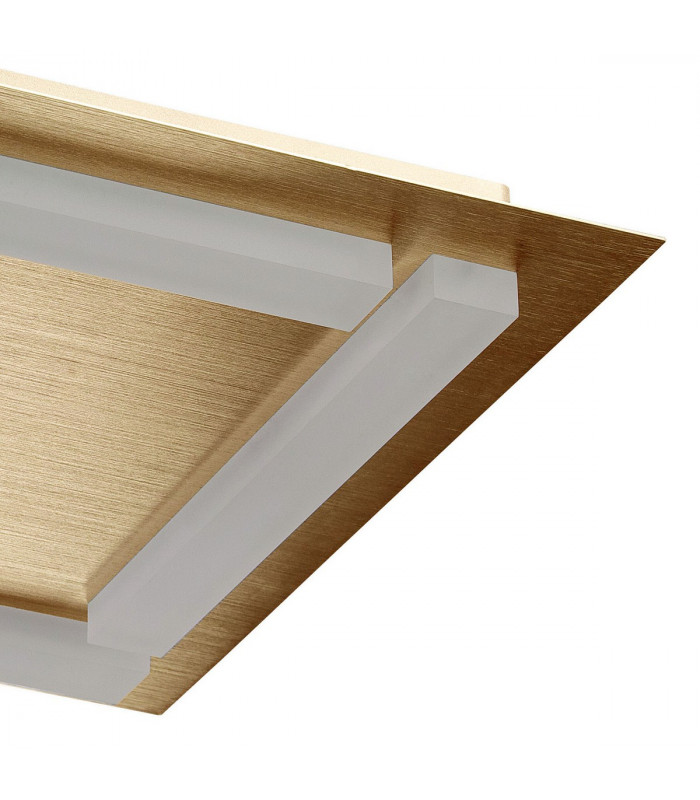 Verona Square Ceiling 4 Light 20W LED 3000K 1800lm Satin Gold/Frosted Acrylic 3yrs Warranty-5