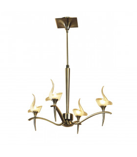 Viena Telescopic Pendant Round 4 Light G9 Antique Brass-1