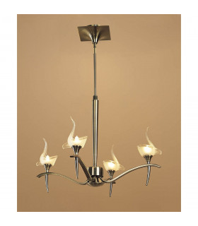 Viena Telescopic Pendant Round 4 Light G9 Antique Brass-2