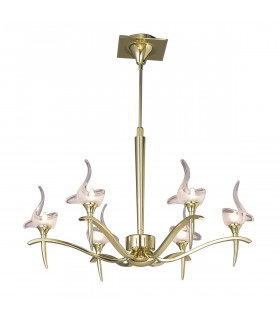 Viena Telescopic Pendant Round 6 Light G9 Polished Brass-1