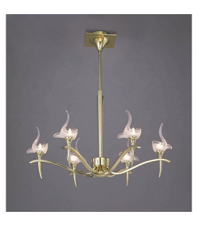 Viena Telescopic Pendant Round 6 Light G9 Polished Brass-2
