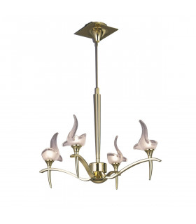 Viena Telescopic Pendant Round 4 Light G9 Polished Brass-1