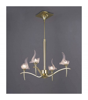 Viena Telescopic Pendant Round 4 Light G9 Polished Brass-2