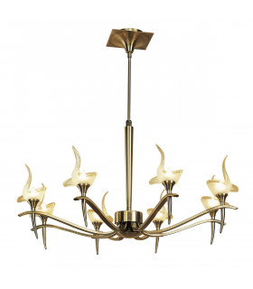 Viena Telescopic Pendant Round 8 Light G9 Antique Brass-1