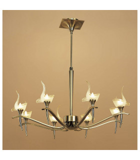 Viena Telescopic Pendant Round 8 Light G9 Antique Brass-2