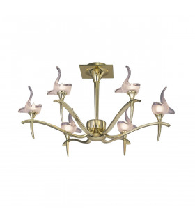 Viena Semi Flush Round 6 Light G9 Polished Brass-1