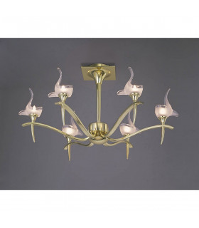 Viena Semi Flush Round 6 Light G9 Polished Brass-2