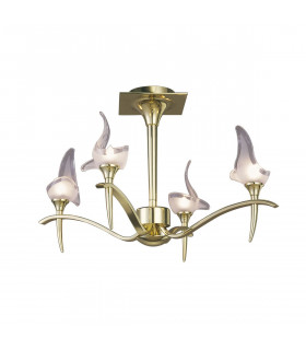 Viena Semi Flush Round 4 Light G9 Polished Brass-1