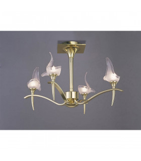 Viena Semi Flush Round 4 Light G9 Polished Brass-2