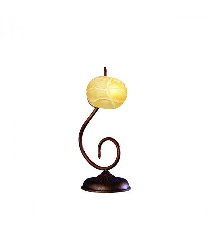 (0038 007) Wave Table Lamp 1 Light G9 Rustic Gold-1