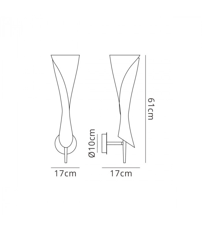 Zack Wall Lamp 1 Light E14 Satin Nickel-5