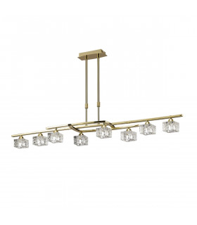 Zen Rectangular Telescopic Convertible To Semi Flush 8 Light G9 Polished Brass-1