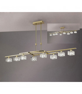 Zen Rectangular Telescopic Convertible To Semi Flush 8 Light G9 Polished Brass-2