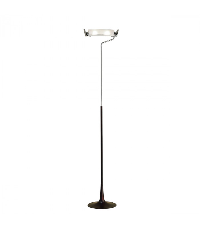 Zira Floor Lamp 2 Light G9 Polished Chrome/Frosted White Glass/Wenge NOT LED/CFL Compatible-1