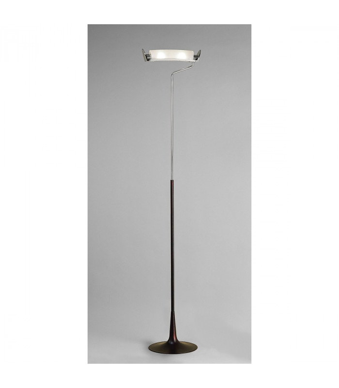 Zira Floor Lamp 2 Light G9 Polished Chrome/Frosted White Glass/Wenge NOT LED/CFL Compatible-2