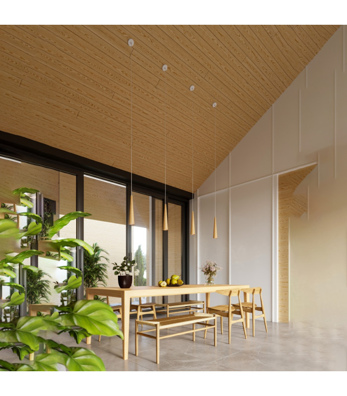 Sula Slim Pendant Ceiling Light Natural Wood-7
