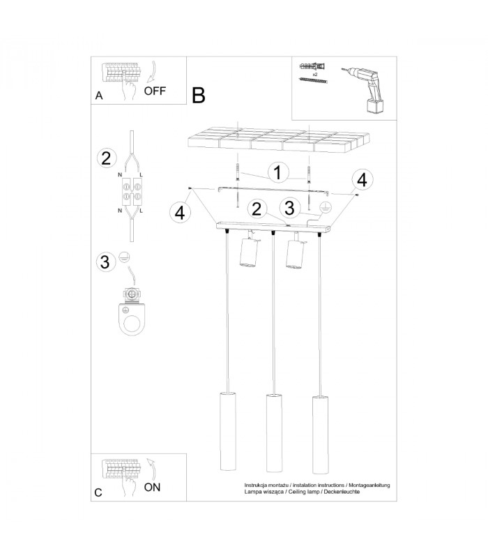 Ring Bar Pendant Ceiling Light White-5