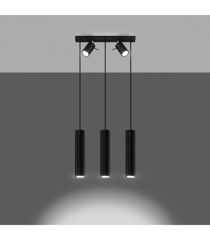Ring Bar Pendant Ceiling Light Black-3