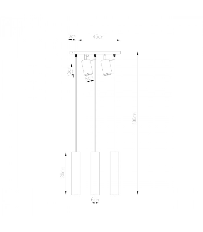 Ring Bar Pendant Ceiling Light Black-4