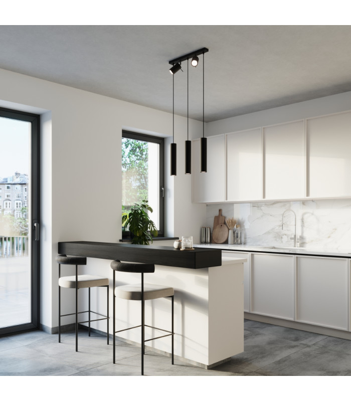 Ring Bar Pendant Ceiling Light Black-7