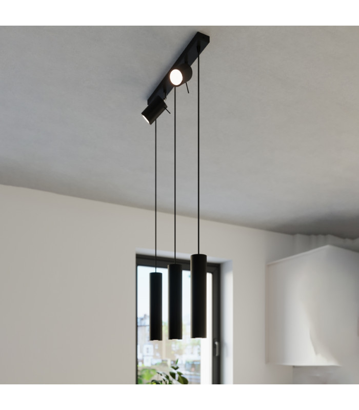 Ring Bar Pendant Ceiling Light Black-8