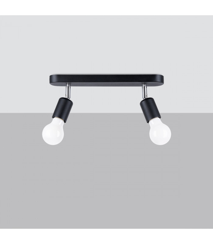 Fornes Twin Ceiling Spotlight Black-2