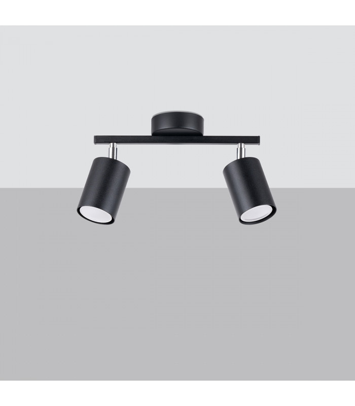 Lemmi Twin Ceiling Spotlight Black-2