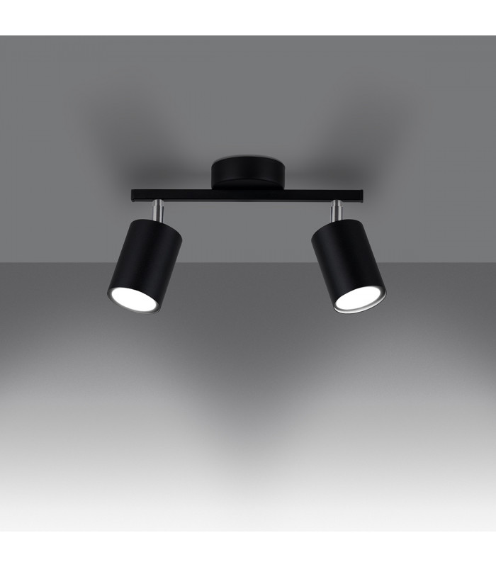 Lemmi Twin Ceiling Spotlight Black-3
