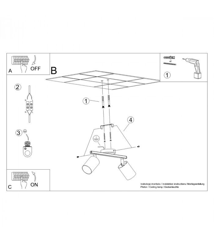 Lemmi Twin Ceiling Spotlight Black-6
